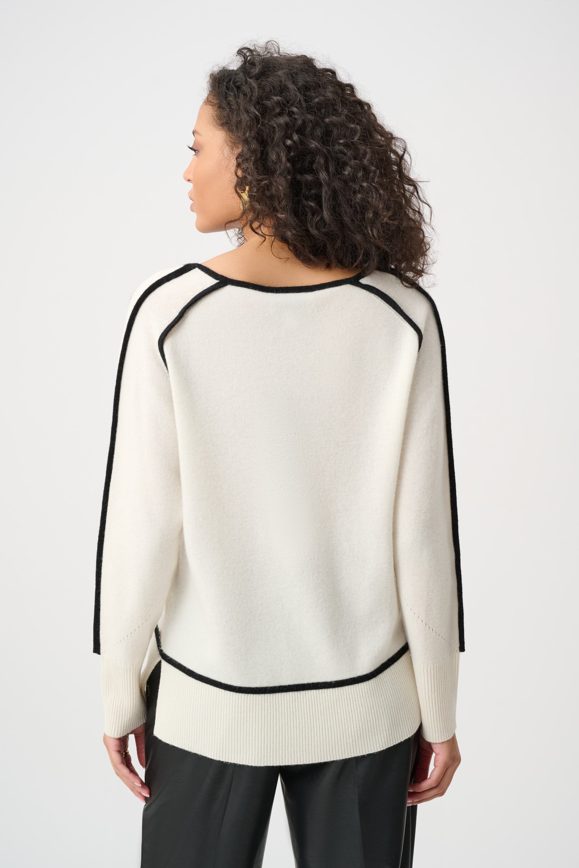 Cashmere And Wool Contrast trim Sweater