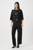 Brushed Viscose And Nylon Boxy Embroidered Sweater