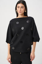 Brushed Viscose And Nylon Boxy Embroidered Sweater