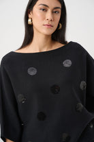 Brushed Viscose And Nylon Boxy Embroidered Sweater