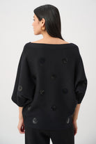 Brushed Viscose And Nylon Boxy Embroidered Sweater