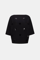Brushed Viscose And Nylon Boxy Embroidered Sweater