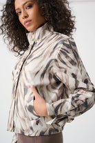 Foiled Faux Suede Animal Print Jacket