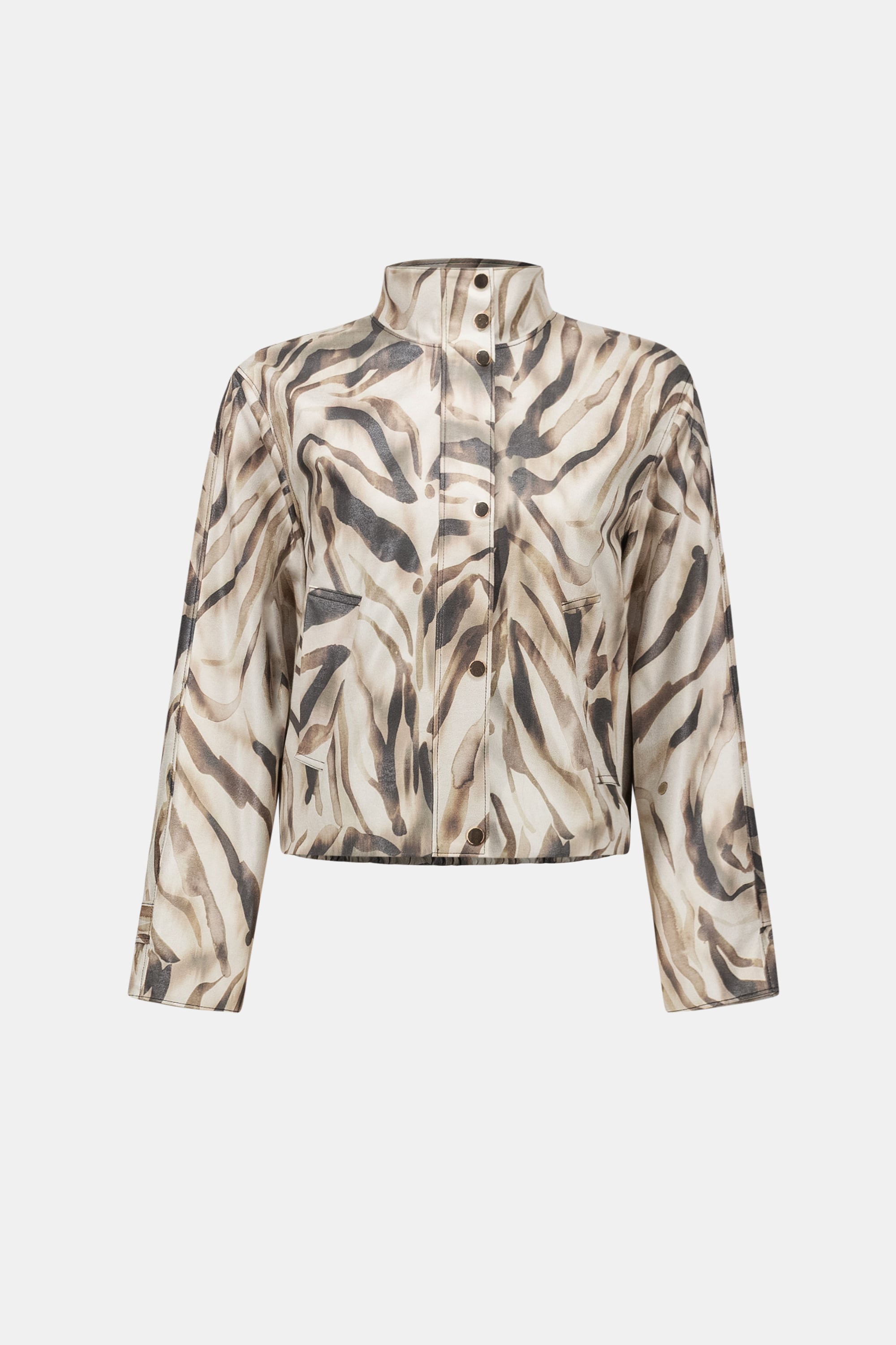 Foiled Faux Suede Animal Print Jacket
