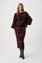 Brushed Viscose And Nylon Plaid Boat-Neck Sweater