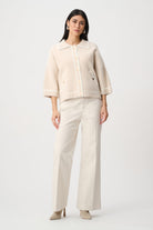 Feather Yarn Knit Boxy Jacket