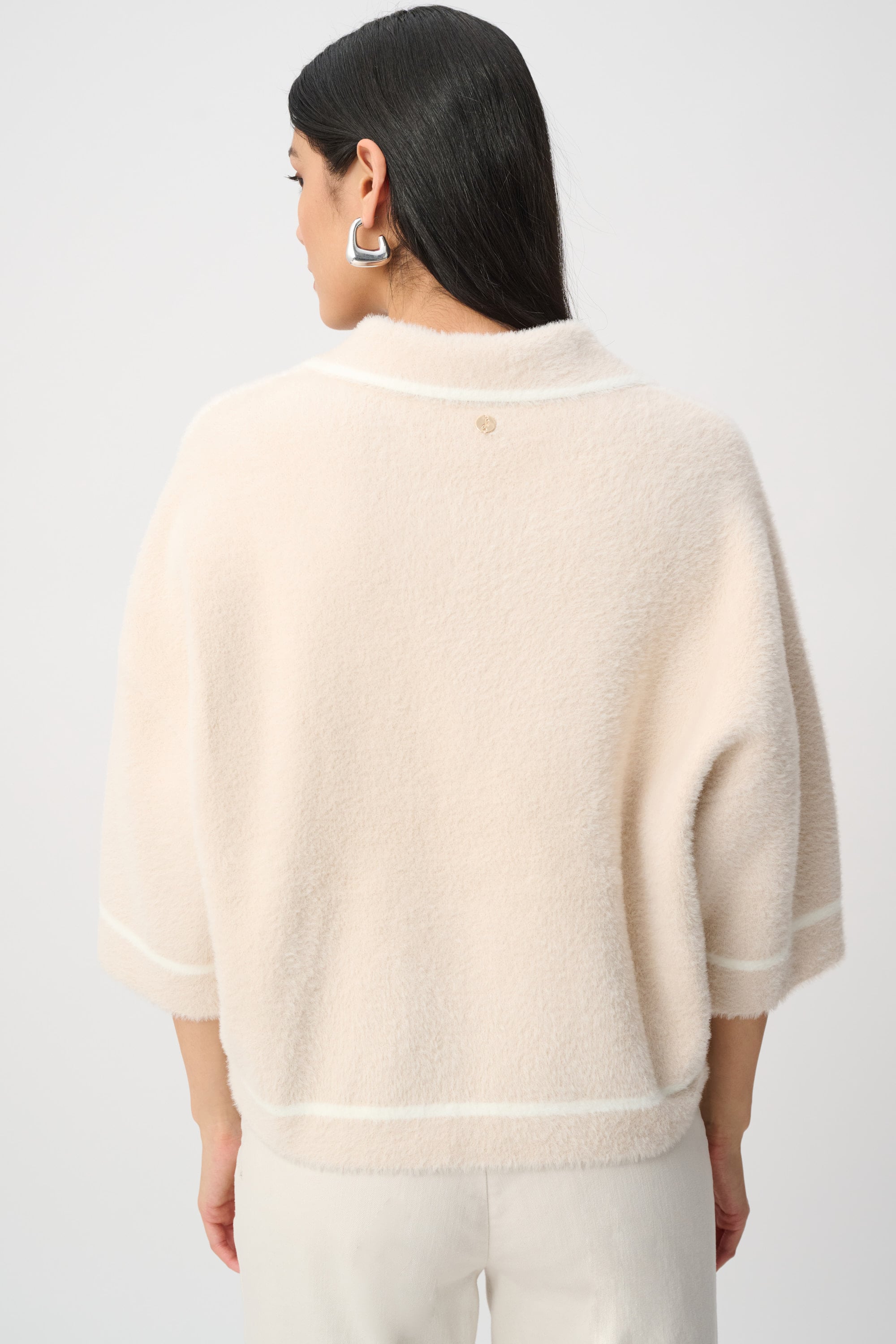 Feather Yarn Knit Boxy Jacket