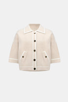 Feather Yarn Knit Boxy Jacket