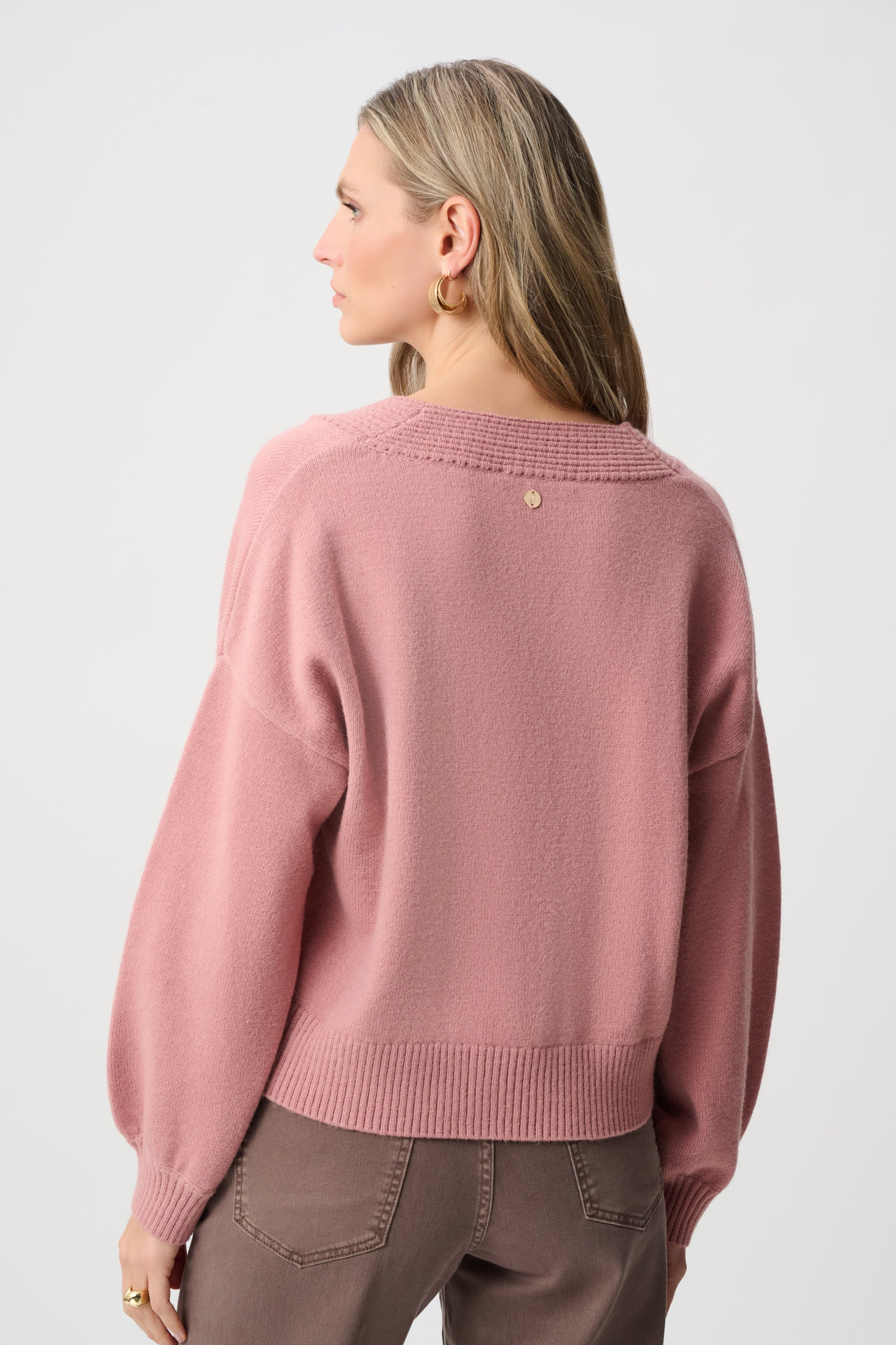 Brushed Knit V-Neck Boxy Cardigan