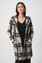 Brushed Jacquard Plaid Hooded Jacket