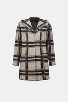 Brushed Jacquard Plaid Hooded Jacket