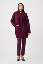 Feather Yarn Mock-Neck Coat