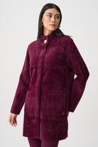 Feather Yarn Mock-Neck Coat