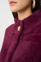 Feather Yarn Mock-Neck Coat