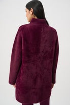 Feather Yarn Mock-Neck Coat