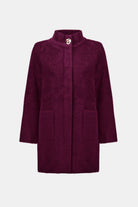 Feather Yarn Mock-Neck Coat