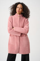 Feather Yarn Mock-Neck Coat