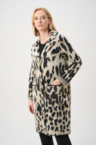Feather Yarn Leopard Print Coat