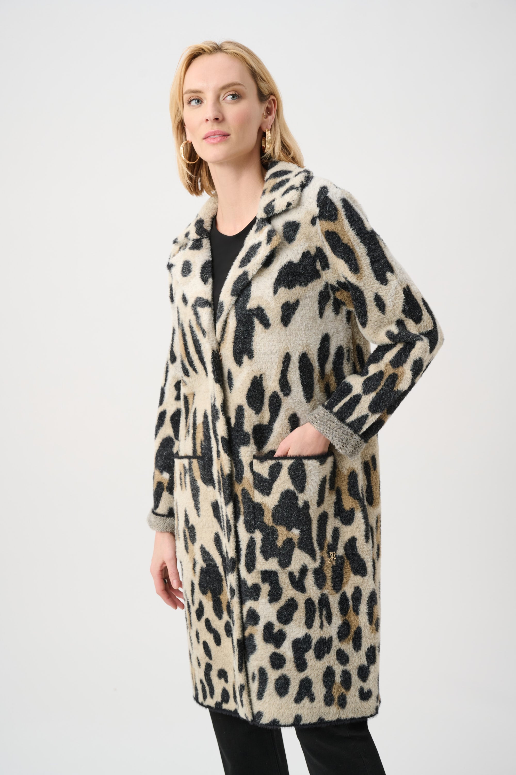 Feather Yarn Leopard Print Coat