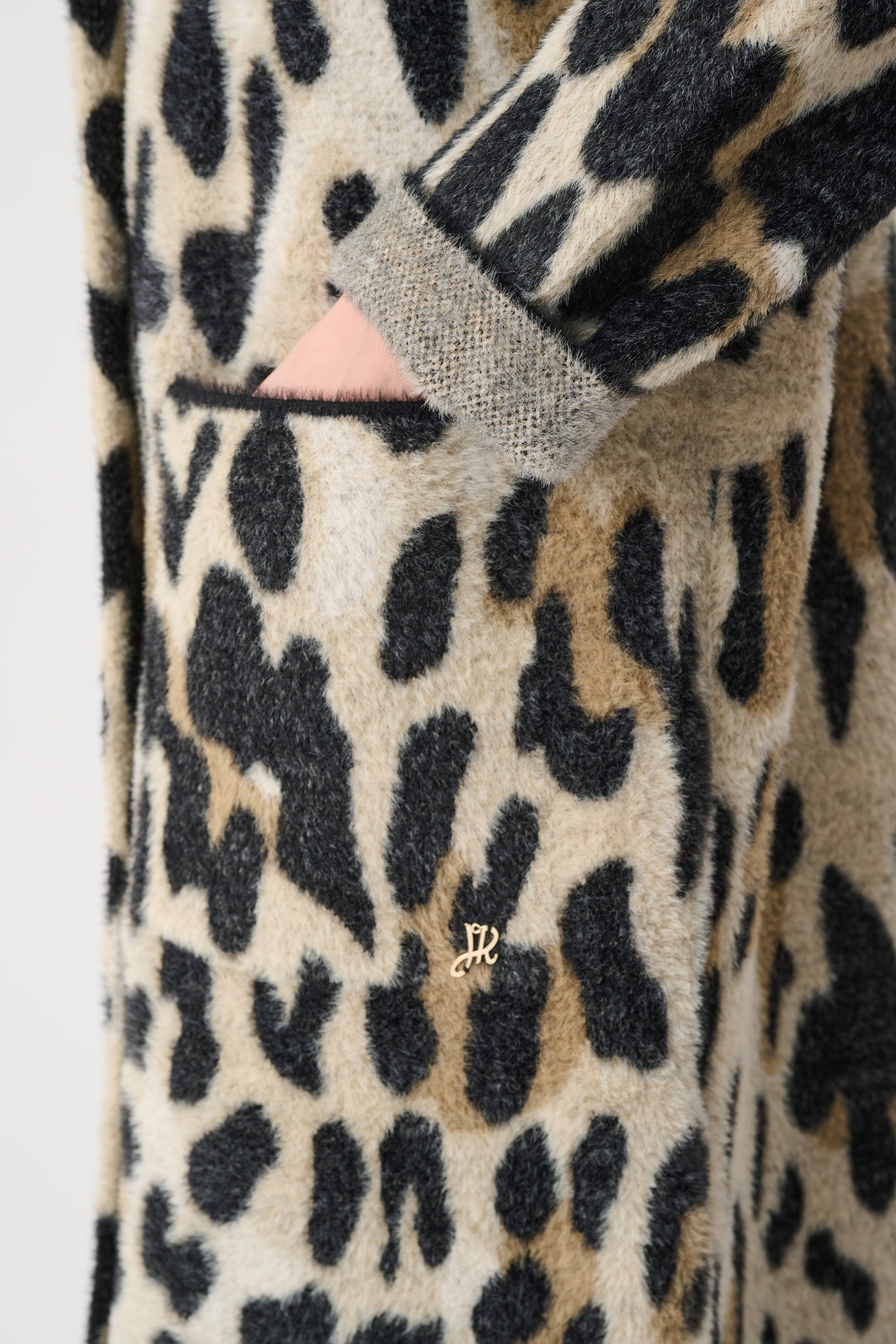 Feather Yarn Leopard Print Coat