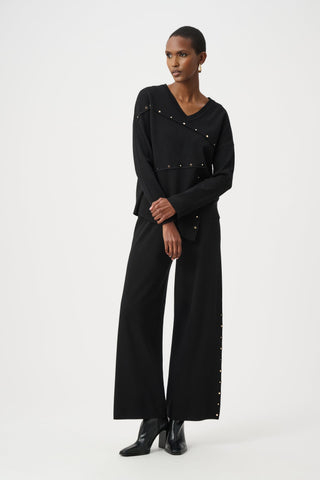 Joseph Ribkoff Asymmetric Sweater With Metal Stud Detail-263961