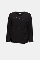 Asymmetric Sweater With Metal Stud Detail