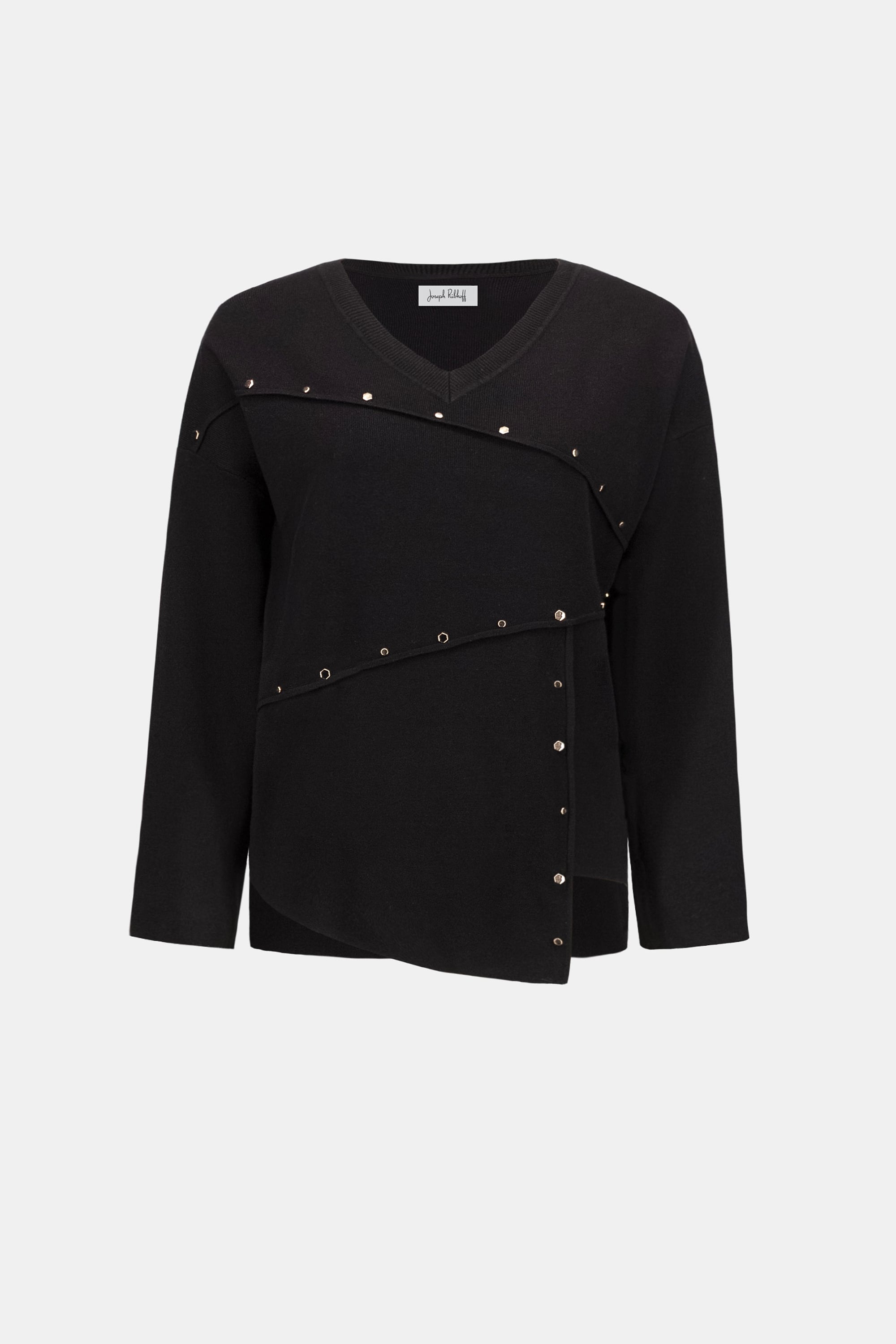 Asymmetric Sweater With Metal Stud Detail