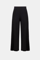 Wide Leg Pull-On Sweater Pants With Metal Stud Detail