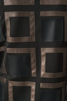 Leatherette and Scuba Collarless Two-Tone Jacket