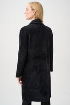 Feather Yarn Knit Coat With Detachable Faux Fur Collar