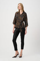 Joseph Ribkoff Foiled Knit Slim-Fit Pants-264009, colour 11