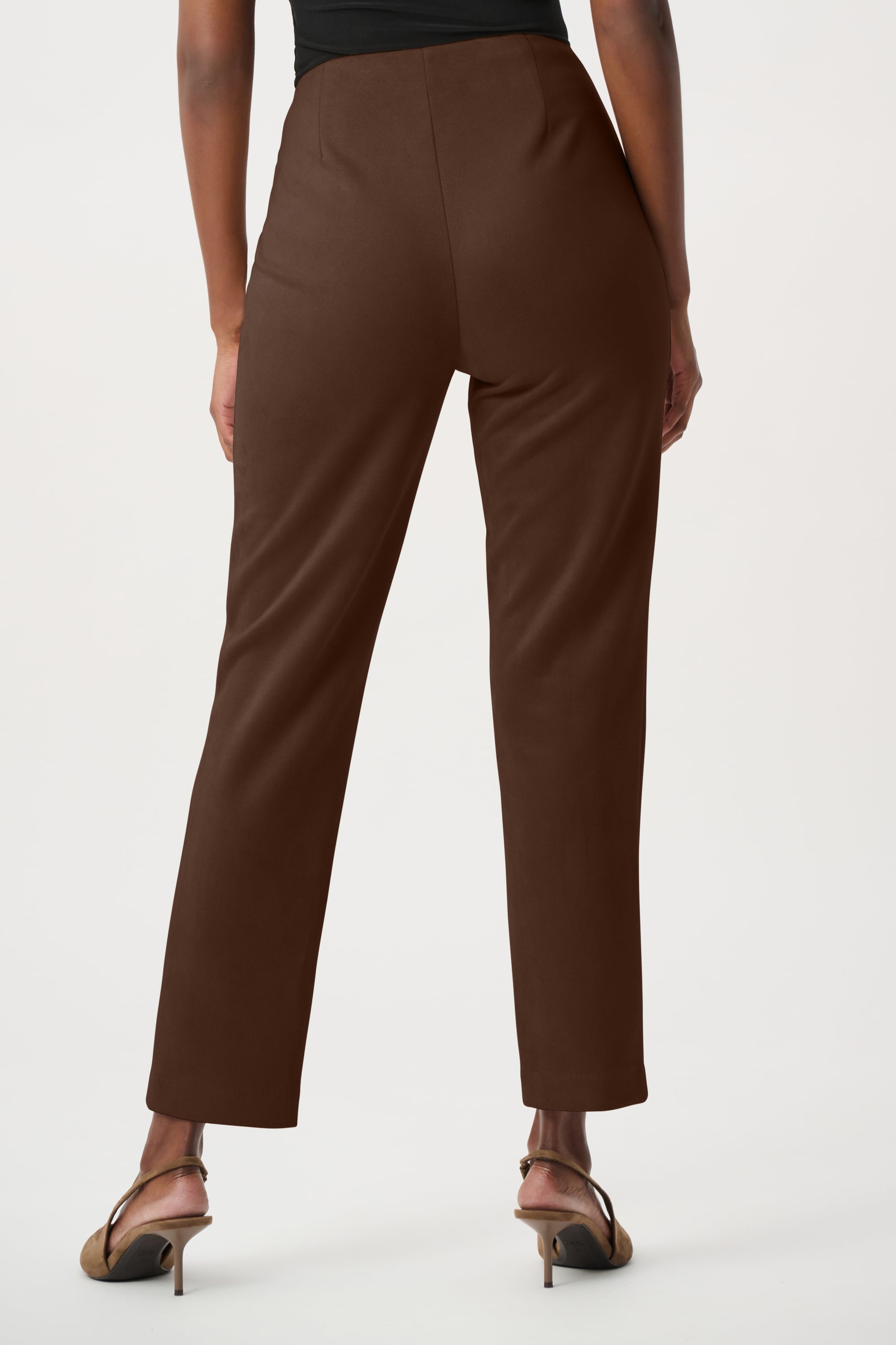 Joseph Ribkoff Faux Suede Pull-On Pants-264048, Brown