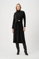 Joseph Ribkoff Draped Waist Turtleneck Dress-264065, colour 11