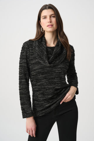 Joseph Ribkoff Novelty Knit Cowl Neck Tunic-264095
