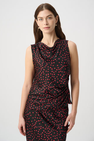 Joseph Ribkoff Polka Dot Recycled Satin Top-264117