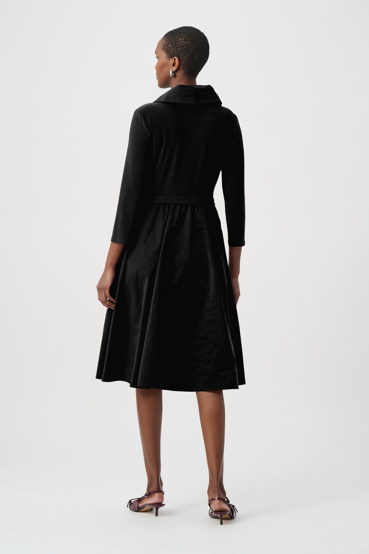 Joseph Ribkoff Shawl Collar Fit & Flare Dress-264184, Black