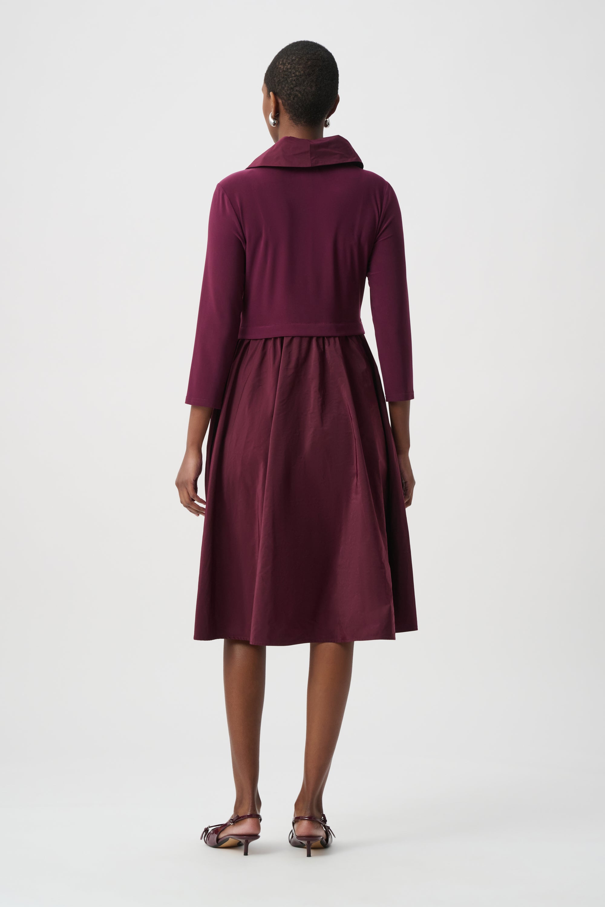 Joseph Ribkoff Shawl Collar Fit & Flare Dress-264184, Elderberry