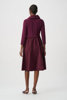 Joseph Ribkoff Shawl Collar Fit & Flare Dress-264184, Elderberry