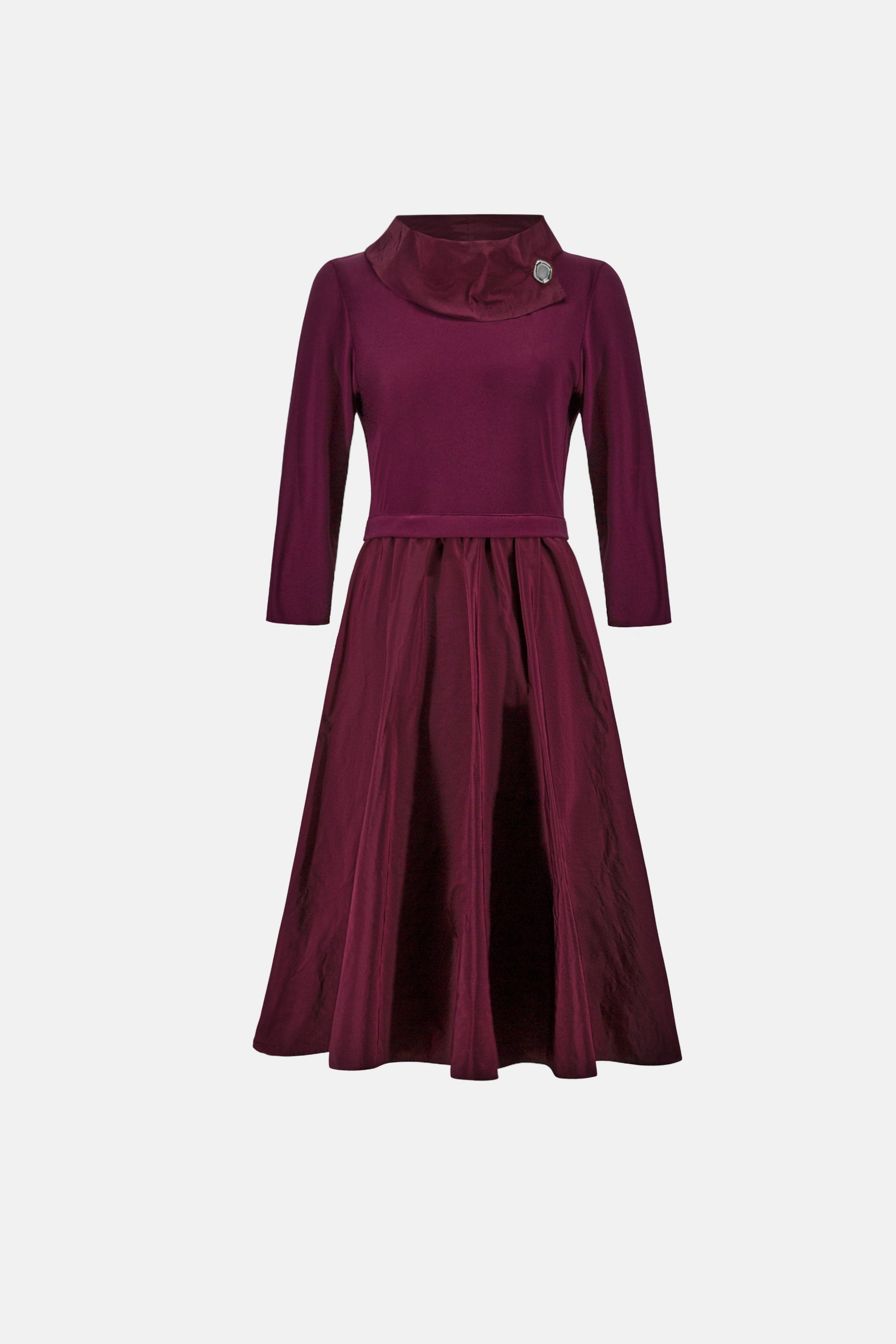 Joseph Ribkoff Shawl Collar Fit & Flare Dress-264184, Elderberry