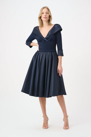 Joseph Ribkoff V-Neck Lapel Fit & Flare Dress-264723
