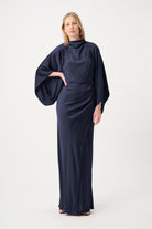 Joseph Ribkoff Satin Dolman Sleeve Cover-Up-264731, Midnight Blue