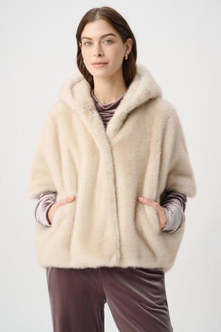Joseph Ribkoff Short‑Sleeve Faux Fur Cocoon Coat-264910