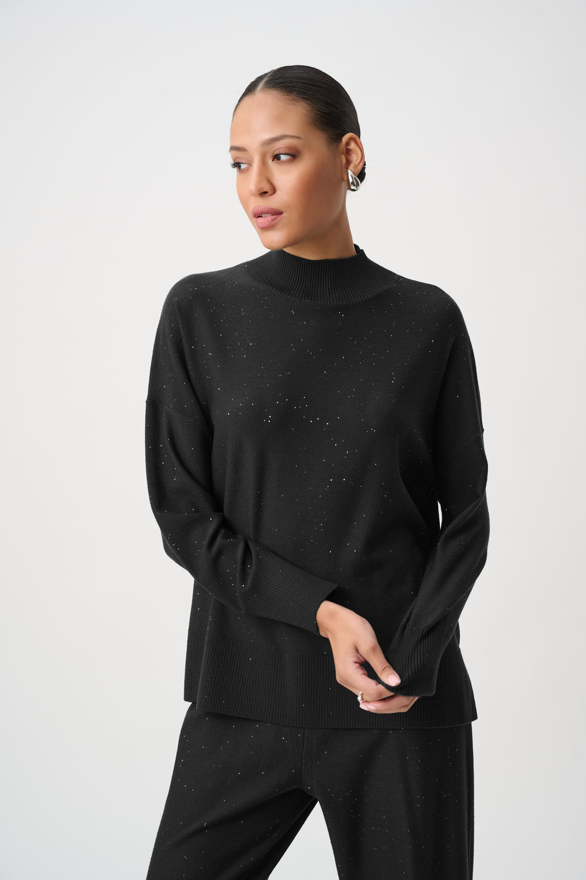 Joseph Ribkoff Sequin Mock-Neck Sweater-264930, colour 11