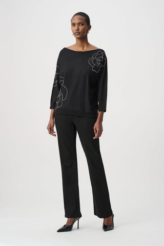 Joseph Ribkoff Pullover With Flower Applique-264957