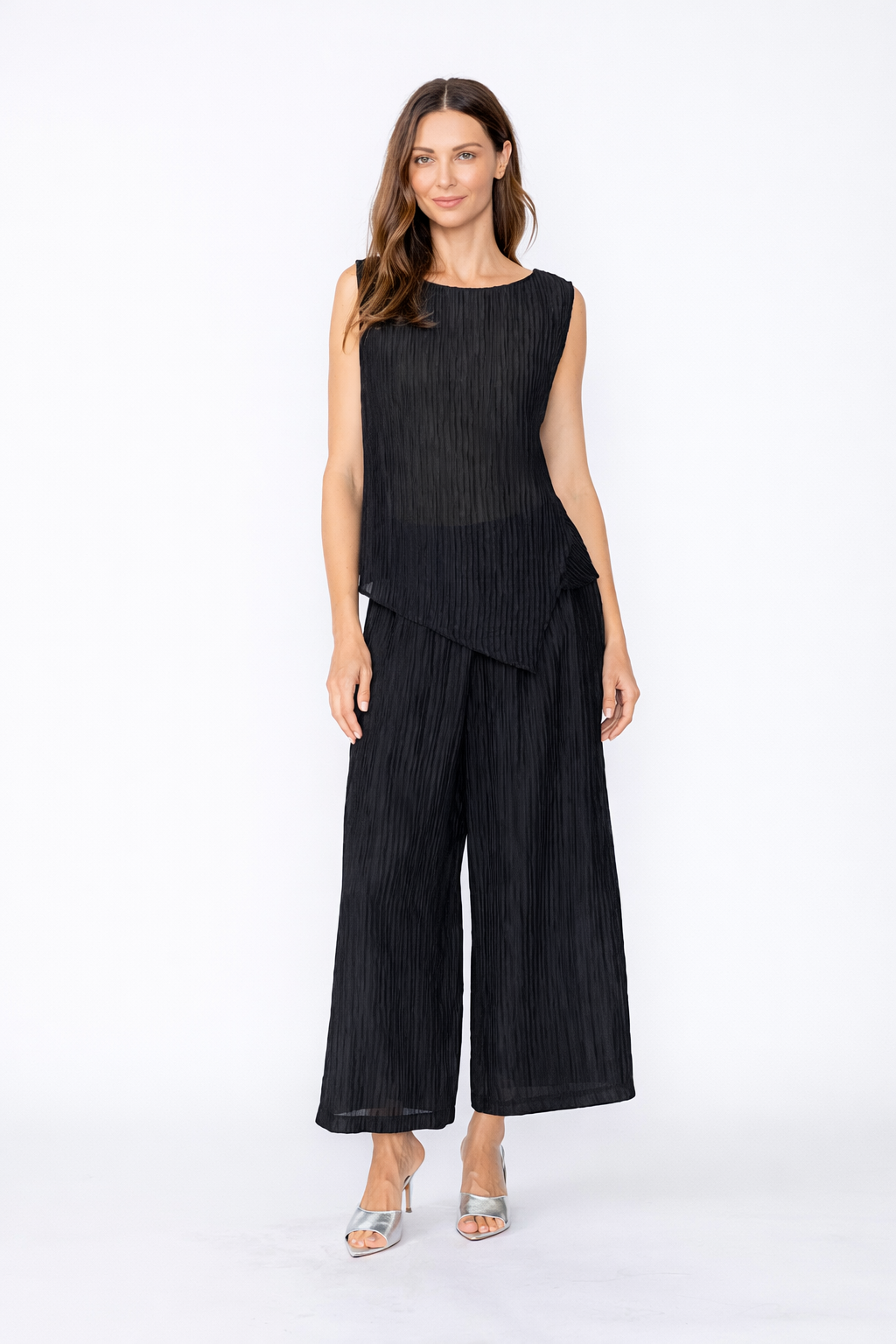 Textured Sleeveless Tank Top-7054T