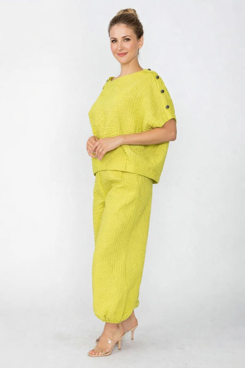 IC Collection Button Detail Dolman Top-7693T