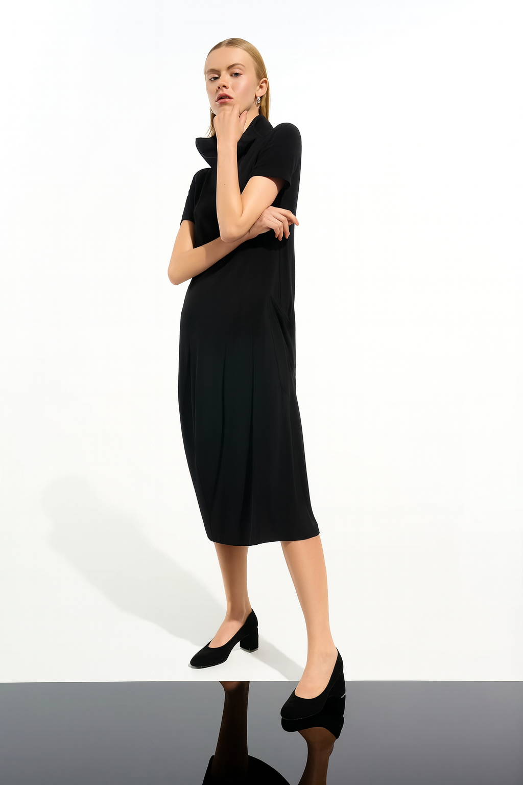 Joseph Ribkoff Cocoon Dress With Memory Funnel Collar-261633