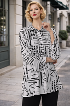 Joseph Ribkoff Expandable Zipper back Blouse | Unique Apparel USA