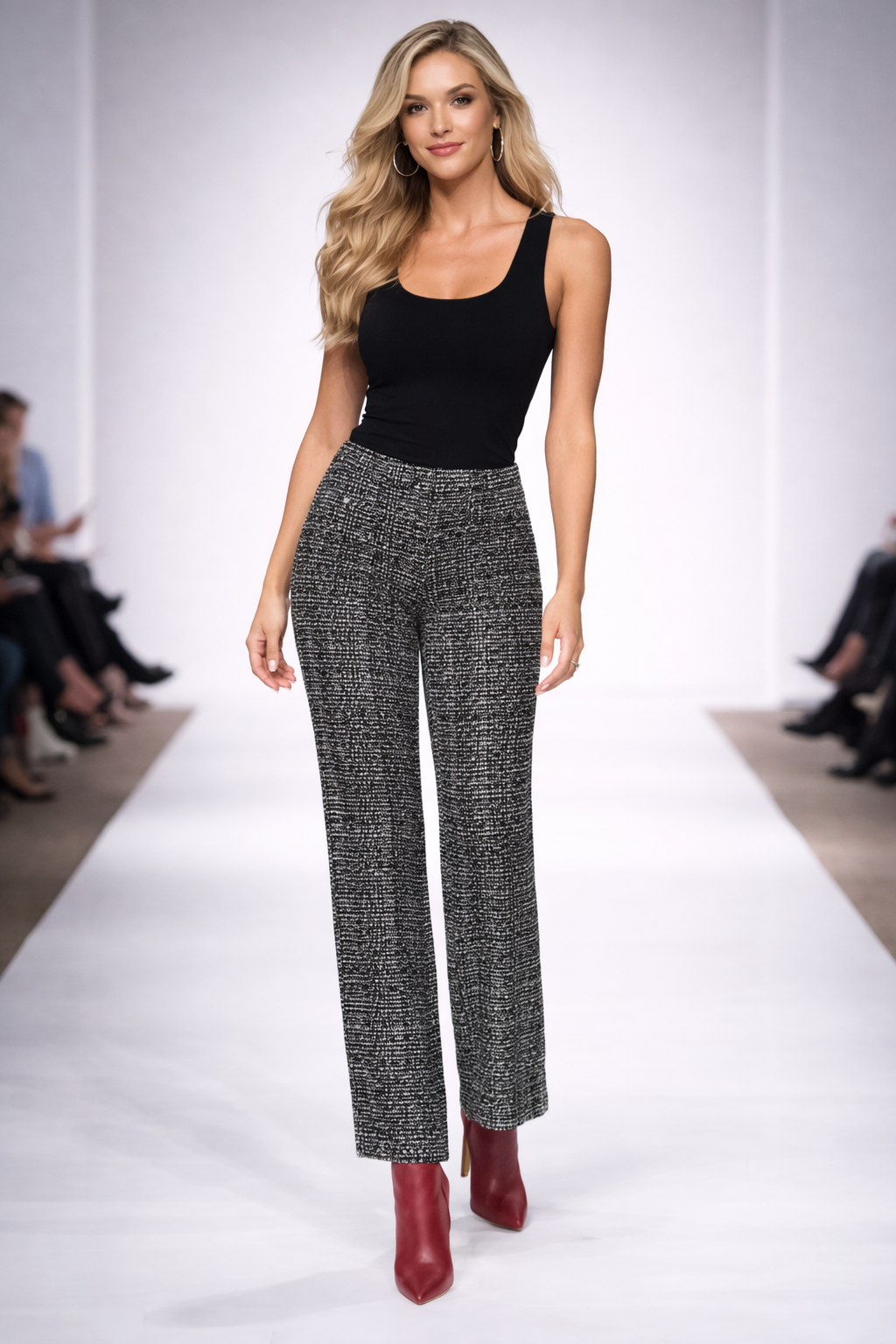 Joseph Ribkoff Jacquard Knit Abstract Print Pants-JR-243047