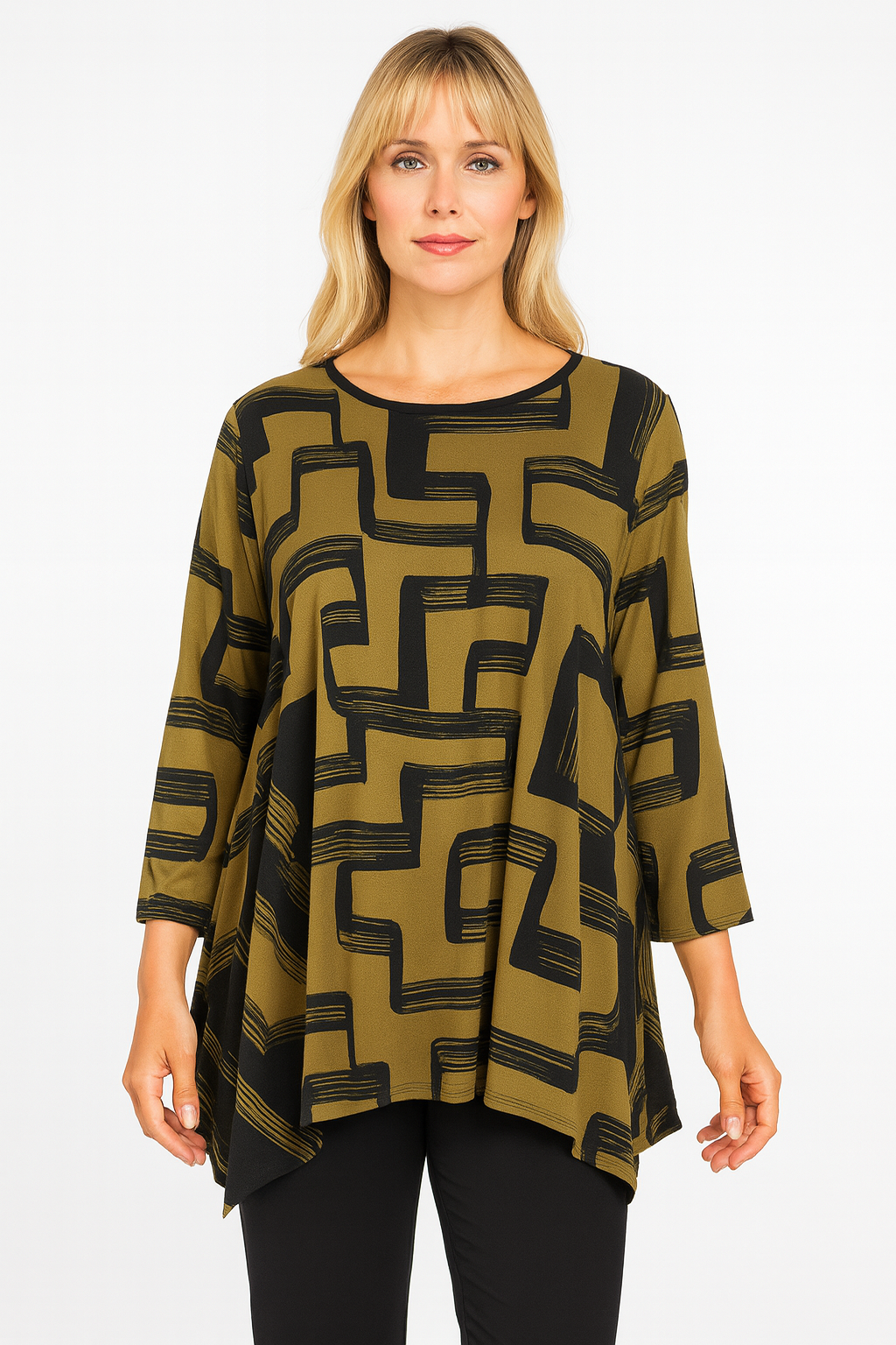 IC Collection Abstract Two-Tone Tunic-IC-5542T